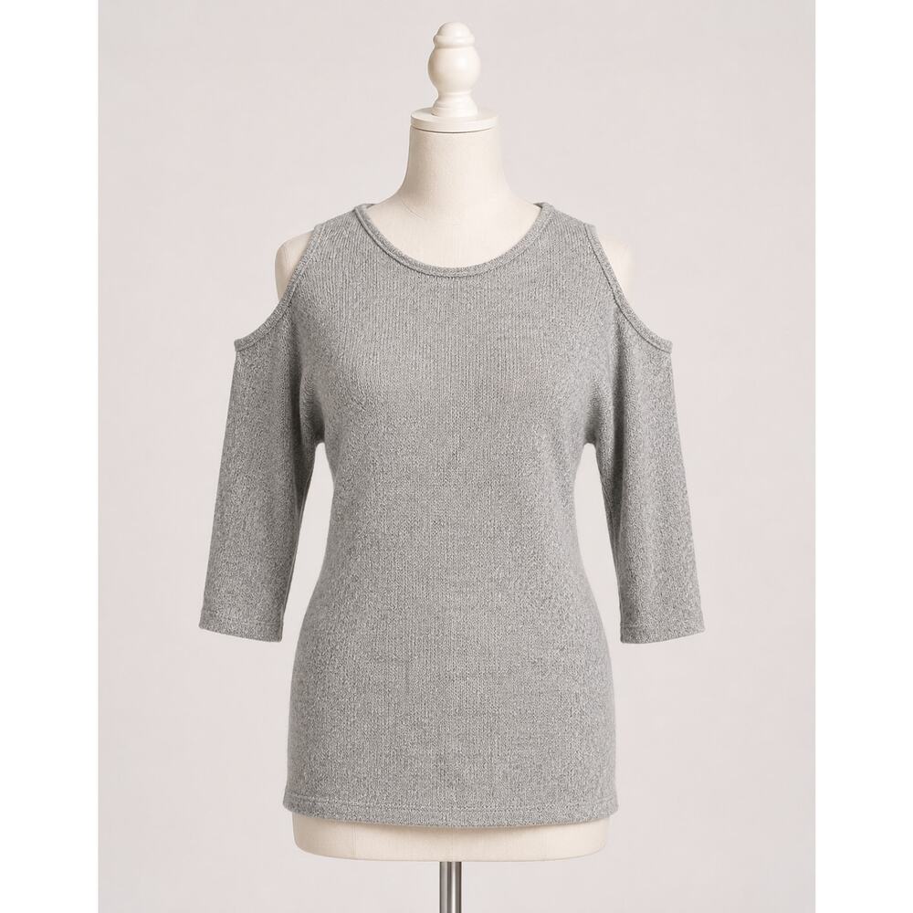 Bar III | Cold Shoulder Long Top Silver Sparkle XS